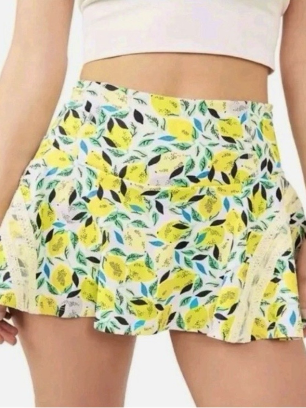 EUC!  Free People Movement Pleats and Thank You Skort Lemons Tennis Pickleball L